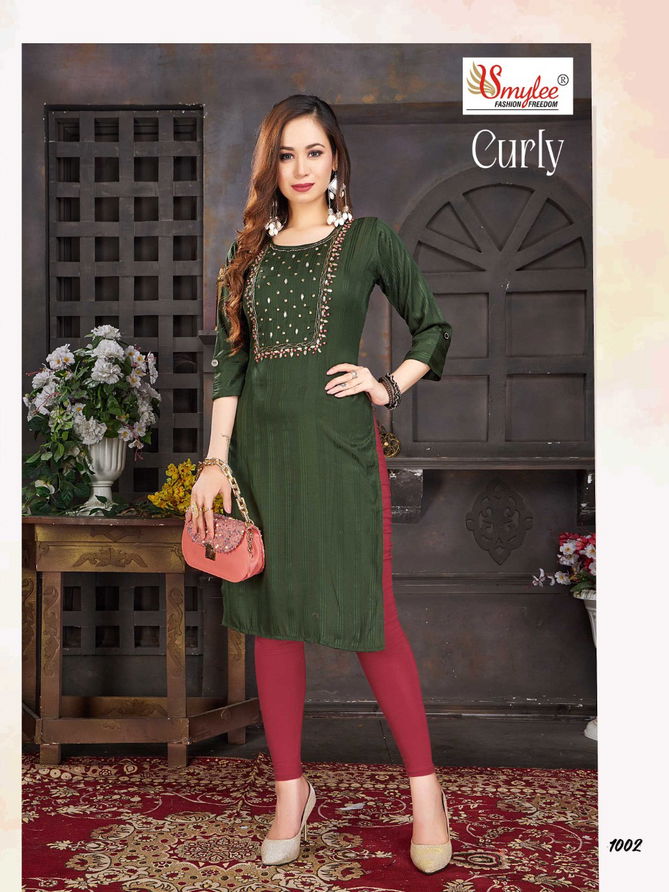 Curly By Rung Rayon Designer Kurtis Catalog